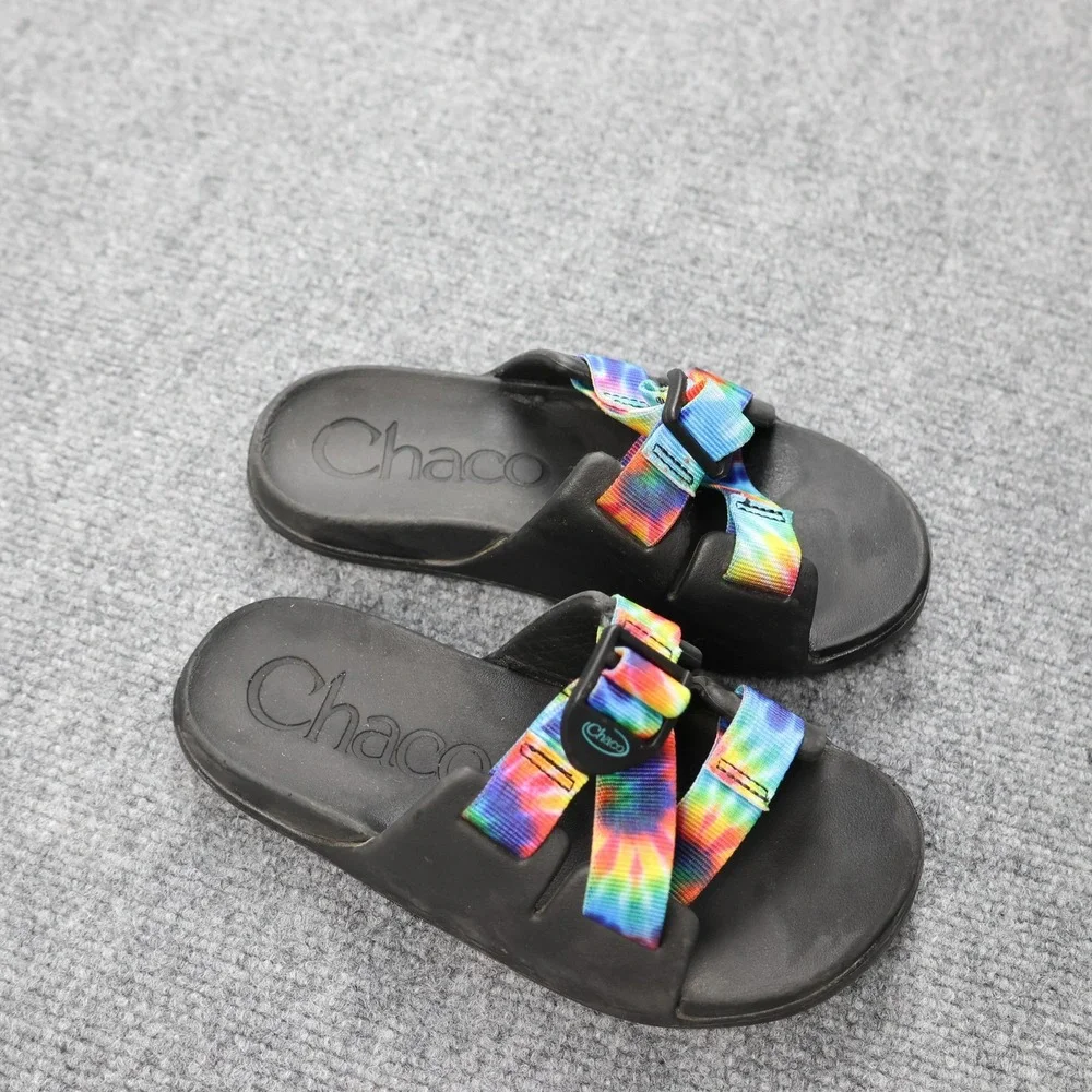 Chaco Sandals Youth‎ Size 1 Black Rainbow Slide Adjustable Straps Slip On Kids